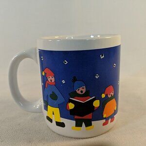 Vintage S. Anderson Mug Christmas Carolers Holiday Coffee Ceramic Korea